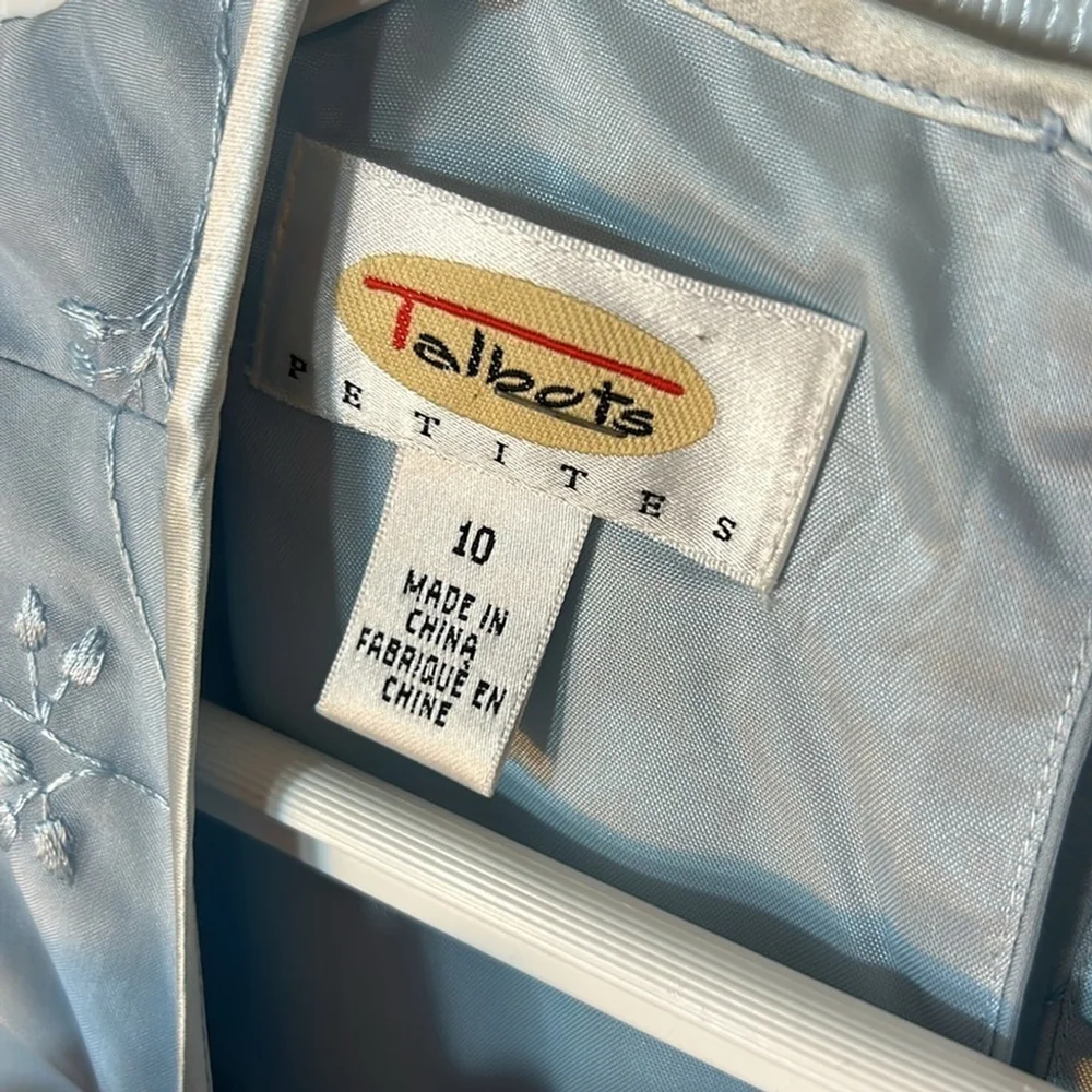 Talbots silk baby blue dress Size 10 vintage - Picture 4 of 9